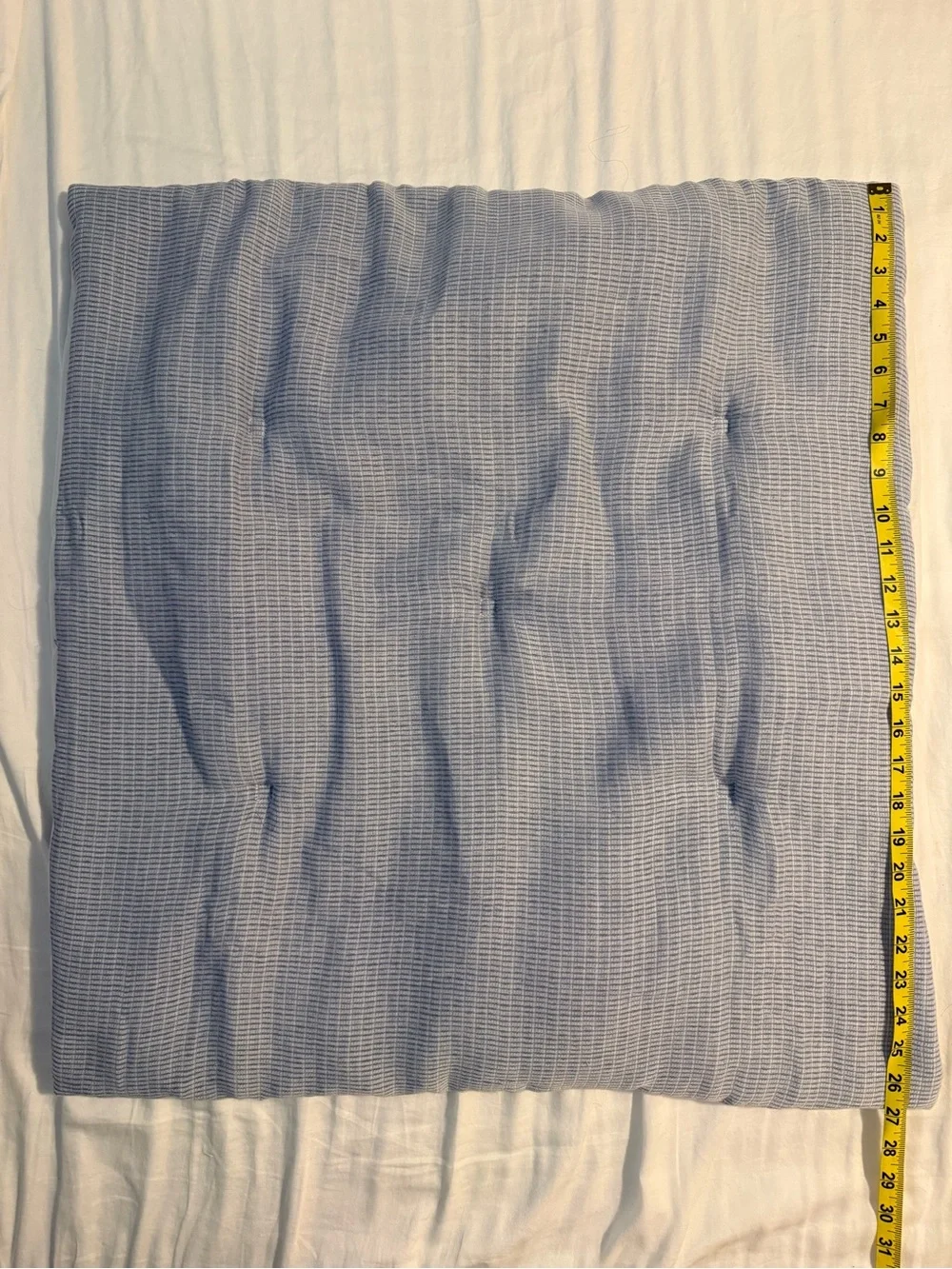 Crate&Barrel Light Blue Euro Sham with Subtle Grid